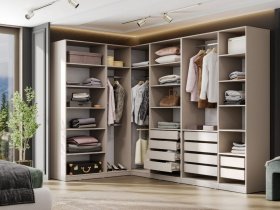 Гардеробная Эккервуд (меланж) в Жуланке - zhulanka.mebel-nsk.ru | фото