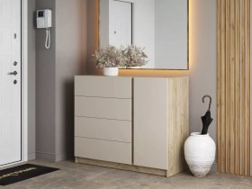 Комод Бостон  КМ-001 (дуб крафт серый/кашемир) в Жуланке - zhulanka.mebel-nsk.ru | фото