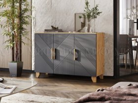 Комод Ирис (дуб крафт/браш графит) в Жуланке - zhulanka.mebel-nsk.ru | фото