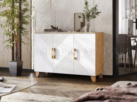 Комод Ирис (дуб крафт/браш вайт) в Жуланке - zhulanka.mebel-nsk.ru | фото