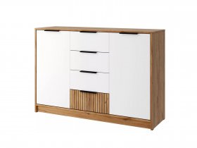 Комод КМ-002 Ивис (дуб крафт золотой/белый) в Жуланке - zhulanka.mebel-nsk.ru | фото