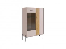 Комод со стеклом Доминика (кашемир/дуб крафт золотой) в Жуланке - zhulanka.mebel-nsk.ru | фото