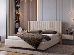 Кровать двуспальная 1,6м Диор (кашемир суфле (велюр)) в Жуланке - zhulanka.mebel-nsk.ru | фото