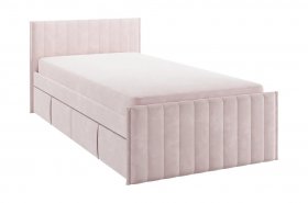 Кровать с ящиками Твикс 90*200 (нежно-розовый велюр) в Жуланке - zhulanka.mebel-nsk.ru | фото