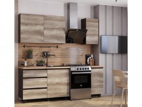 Кухонный гарнитур Энигма 1,6м (венге/дуб каньон) в Жуланке - zhulanka.mebel-nsk.ru | фото