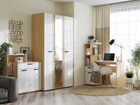 Модульная детская Санса (дуб сонома/белый) в Жуланке - zhulanka.mebel-nsk.ru | фото
