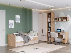 Модульная детская Сицилия (дуб альпийский/тефия) в Жуланке - zhulanka.mebel-nsk.ru | фото