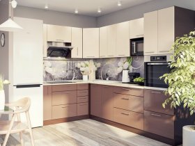 Модульная кухня Классика (ваниль/шоколад) в Жуланке - zhulanka.mebel-nsk.ru | фото