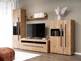 Модульная стенка Ницца (дуб вотан) в Жуланке - zhulanka.mebel-nsk.ru | фото