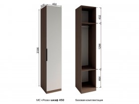 Шкаф 450 Роза (орех франклин карамельный/бежевый скин) в Жуланке - zhulanka.mebel-nsk.ru | фото
