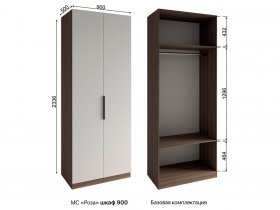 Шкаф 900 Роза (орех франклин карамельный/бежевый скин) в Жуланке - zhulanka.mebel-nsk.ru | фото