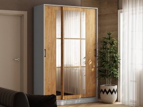Шкаф-купе 1,4м «Стиль-2» (белый/дуб крафт золотой) в Жуланке - zhulanka.mebel-nsk.ru | фото