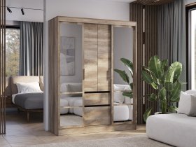 Шкаф-купе ШКК-06 Энигма (венге/дуб каньон) в Жуланке - zhulanka.mebel-nsk.ru | фото