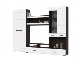 Стенка ГС-01 Либерти (венге/белый глянец) в Жуланке - zhulanka.mebel-nsk.ru | фото
