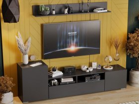 Стенка «Сильвия» (графит серый) в Жуланке - zhulanka.mebel-nsk.ru | фото