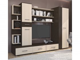 Стенка Верона (дуб венге/дуб молочный) в Жуланке - zhulanka.mebel-nsk.ru | фото