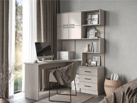 Стол компьютерный №1 Брауни левый (кашемир) в Жуланке - zhulanka.mebel-nsk.ru | фото