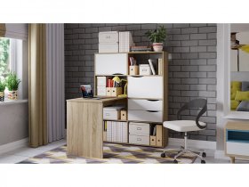 Стол письменный тип 7 (дуб сонома/белый ясень) в Жуланке - zhulanka.mebel-nsk.ru | фото