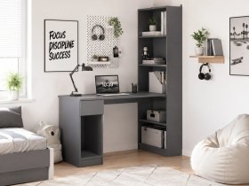 Стол письменный угловой «Лайт» 10.01 (темно-серый) в Жуланке - zhulanka.mebel-nsk.ru | фото
