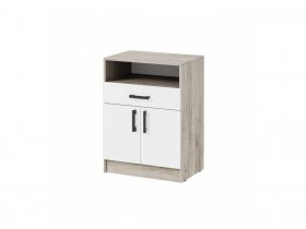 Тумба ТБ-1 Вега (дуб крафт серый/белый) в Жуланке - zhulanka.mebel-nsk.ru | фото