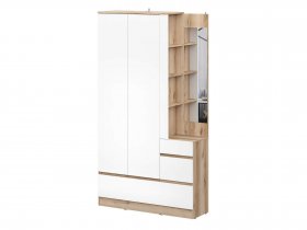 Вешалка с зеркалом Брауни (дуб делано/белый) в Жуланке - zhulanka.mebel-nsk.ru | фото